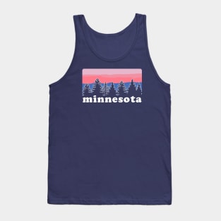 Northern Minnesota Pine Tree Sunset Tank Top